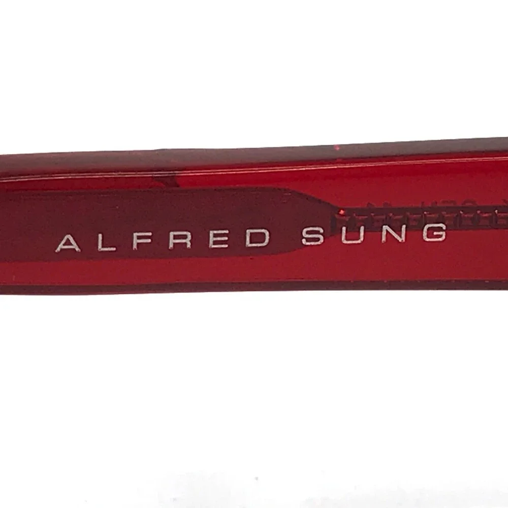 Alfred Sung Eyeglasses Frames AS4938 BLK Black Red Rectangular 53-17-130